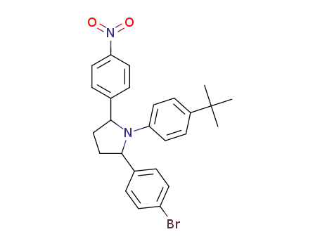 Molecular Structure of 1258233-05-4 (2-(4-bromophenyl)-1-(4-tert-butylphenyl)-5-(4-nitrophenyl)pyrrolidine)