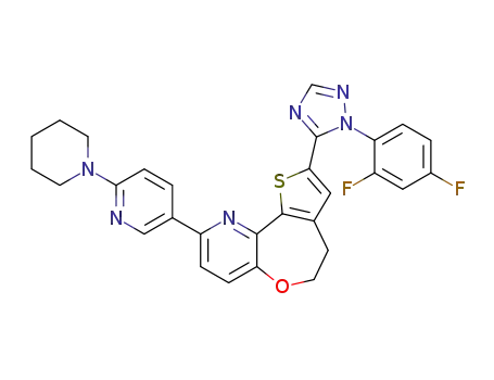 2-[2-(2,4-difluoro-phenyl)-2H-[1,2,4]triazol-3-yl]-9-(3,4,5,6-tetrahydro-2h-[1,2]bipyridinyl-5'-yl)-4,5-dihydro-6-oxa-1-thia-10-aza-benzo[e]azulene