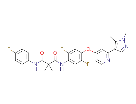 Molecular Structure of 1225278-20-5 (N-(4-(2-(1,5-dimethyl-1H-pyrazol-4-yl)pyridin-4-yloxy)-2,5-difluorophenyl)-N'-(4-fluorophenyl)cyclopropane-1,1-dicarboxamide)