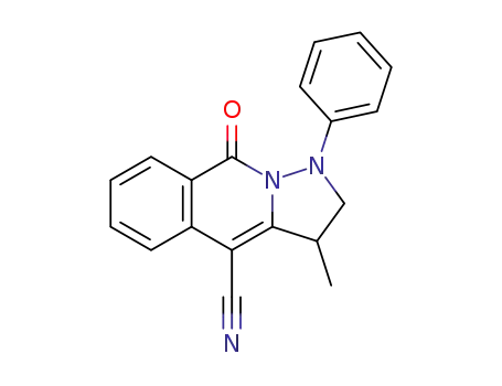 Molecular Structure of 1178576-80-1 (3-methyl-9-oxo-1-phenyl-1,2,3,9-tetrahydro-pyrazolo[1,5-b]isoquinoline-4-carbonitrile)