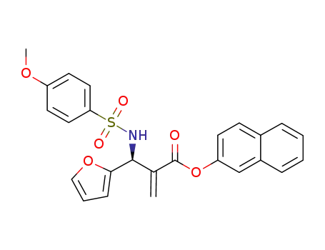Molecular Structure of 1268833-34-6 ((S)-naphthalen-2-yl 2-(furan-2-yl(4-methoxyphenylsulfonamido)methyl)acrylate)