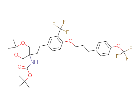 [2,2-dimethyl-5-(2-{4-[3-(4-trifluoromethoxyphenyl)propoxy]-3-trifluoromethylphenyl}ethyl)-1,3-dioxan-5-yl]carbamic acid t-butyl ester