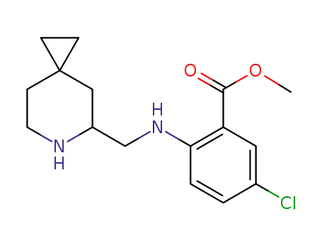 Molecular Structure of 1260527-40-9 ((+/-)methyl 2-(6-azaspiro[2.5]octan-5-ylmethylamino)-5-chlorobenzoate)