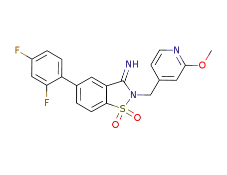 5-(2,4-difluorophenyl)-2-(2-methoxypyridin-4-ylmethyl)-1,1-dioxo-1,2-dihydro-benzo[d]isothiazol-3-ylideneamine