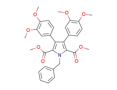 Molecular Structure of 1144503-23-0 (dimethyl N-benzyl-3,4-bis(3,4-dimethoxyphenyl)pyrrole-2,5-dicarboxylate)