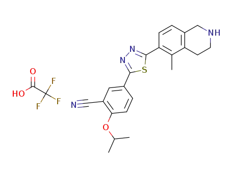2-isopropoxy-5-(5-(5-methyl-1,2,3,4-tetrahydroisoquinolin-6-yl)-1,3,4-thiadiazol-2-yl)benzonitrile trifluoroacetate