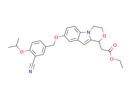ethyl 2-(8-(3-cyano-4-isopropoxybenzyloxy)-3,4-dihydro-1H-[1,4]oxazino[4,3-a]indol-1-yl)acetate