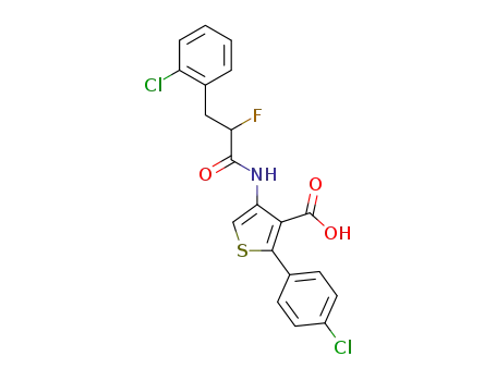 2-(4-Chlorophenyl)-4-[3-(2-chlorophenyl)-2-fluoropropanoylamino]thiophene-3-carboxylic acid