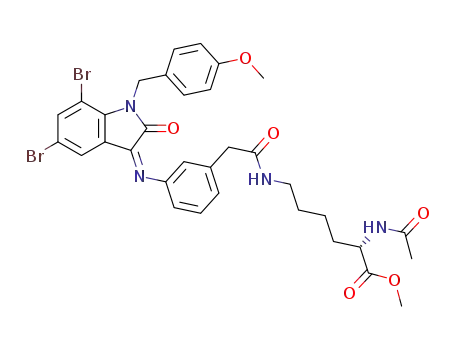(Z)-methyl-2-acetamido-6-(2-{3-[5,7-dibromo-1-(4-methoxybenzyl)-2-oxoindolin-3-ylideneamino]phenyl}acetamido) hexanoate