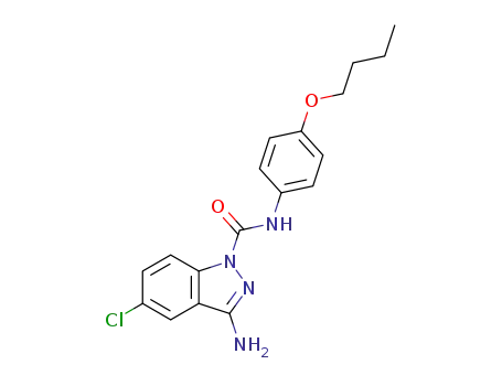 Molecular Structure of 1263320-03-1 (3-amino-N-(4-butoxyphenyl)-5-chloro-1H-indazole-1-carboxamide)