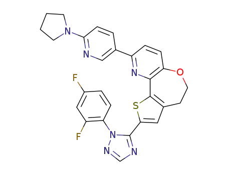 2-[2-(2,4-Difluoro-phenyl)-2H-[1,2,4]triazol-3-yl]-9-(6-pyrrolidin-1-yl-pyridin-3-yl)-4,5-dihydro-6-oxa-1-thia-10-aza-benzo[e]azulene