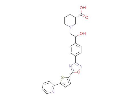 (3S)-1-(2-hydroxy-2-(4-(5-(5-(pyridin-2-yl)thiophen-2-yl)-1,2,4-oxadiazol-3-yl)phenyl)ethyl)piperidine-3-carboxylic acid
