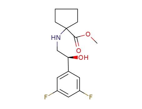 Molecular Structure of 1260403-59-5 (Methyl 1-(2-(3,5-difluorophenyl)-2-hydroxyethylaMino)cyclopentanecarboxylate)