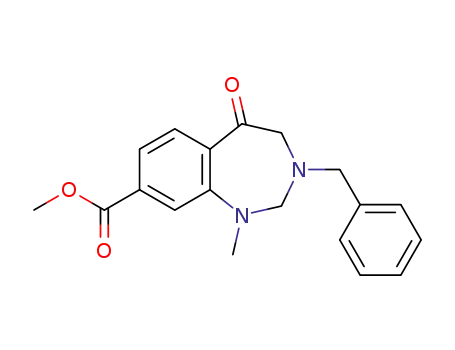 Molecular Structure of 1261594-20-0 (methyl 3-benzyl-1-methyl-5-oxo-2,3,4,5-tetrahydro-1H-benzo[d][1,3]diazepine-8-carboxylate)
