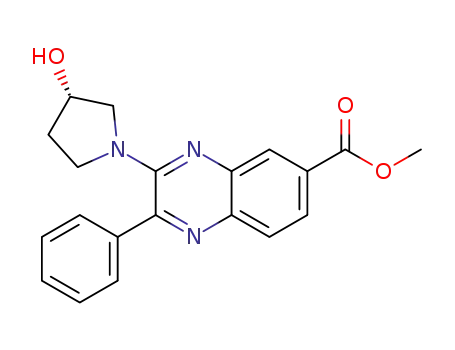 Molecular Structure of 1268866-30-3 ((S)-methyl 3-(3-hydroxypyrrolidin-1-yl)-2-phenylquinoxaline-6-carboxylate)