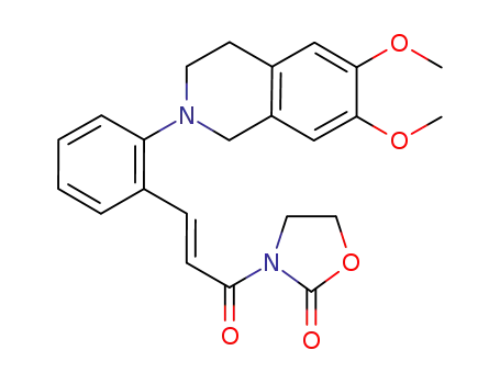 (E)-3-(3-(2-(6,7-dimethoxy-3,4-dihydroisoquinolin-2(1H)-yl)phenyl)acryloyl)oxazolidin-2-one