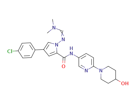 4-(4-chlorophenyl)-1-((dimethylamino)methyleneamino)-N-(6-(4-hydroxypiperidin-1-yl)pyridin-3-yl)-1H-pyrrole-2-carboxamide