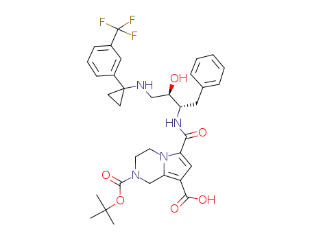 6-{[(1S,2R)-1-benzyl-2-hydroxy-3-({1-[3-(trifluoromethyl)phenyl]cyclopropyl}amino)propyl]carbamoyl}-2-(tert-butoxycarbonyl)-1,2,3,4-tetrahydropyrrolo[1,2-a]pyrazine-8-carboxylic acid