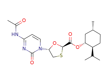 Molecular Structure of 147126-79-2 ((2R,5S)-5-(N-4-acetylcytosin-1-yl)-1,3-oxathiolane-2R-carboxylic acid (1'R,2'S,5'R)-menthyl ester)
