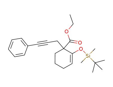 2-(tert-butyldimethylsilanyloxy)-1-(3-phenyl-prop-2-ynyl)-cyclohex-2-enecarboxylic acid ethyl ester