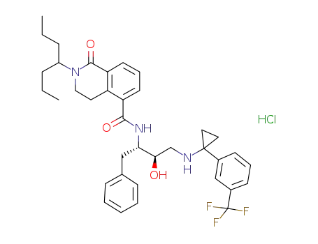 N-[(1S,2R)-1-benzyl-2-hydroxy-3-({1-[3-(trifluoromethyl)phenyl]cyclopropyl}amino)propyl]-1-oxo-2-(1-propylbutyl)-1,2,3,4-tetrahydroisoquinoline-5-carboxamide hydrochloride