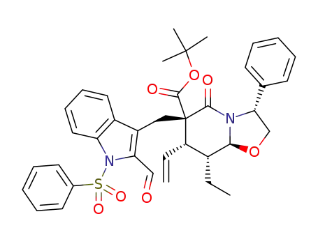(3R,6S,7S,8R,8aS)-6-[(1-benzenesulfonyl-2-formyl-3-indolyl)-methyl]-6-(tert-butoxycarbonyl)-8-ethyl-5-oxo-3-phenyl-7-vinyl-2,3,6,7,8,8a-hexahydro-5H-oxazolo[3,2-a]pyridine