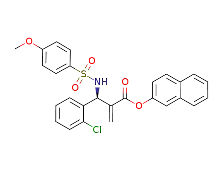 Molecular Structure of 1268833-31-3 ((S)-naphthalen-2-yl 2-((2-chlorophenyl)(4-methoxyphenylsulfonamido)methyl)acrylate)