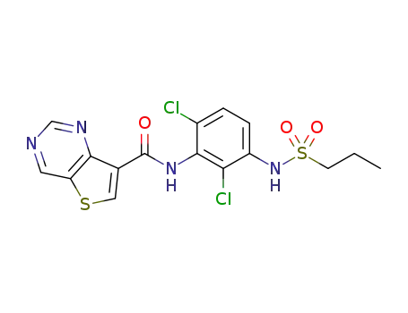 thieno[3,2-d]pyrimidine-7-carboxylic acid [2,6-dichloro-3-(propane-1-sulfonylamino)phenyl]amide