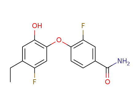 Molecular Structure of 1269055-85-7 (BenzaMide, 4-(4-ethyl-5-fluoro-2-hydroxyphenoxy)-3-fluoro-)