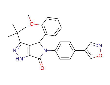 3-t-butyl-5-(4-isoxazol-4-ylphenyl)-4-(2-methoxyphenyl)-4,5-dihydro-1H-pyrrolo[3,4-c]pyrazol-6-one