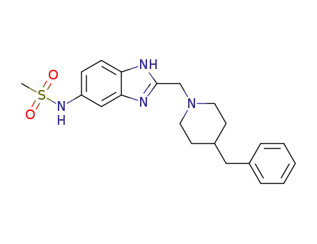 Molecular Structure of 685841-37-6 (Methanesulfonamide,
N-[2-[[4-(phenylmethyl)-1-piperidinyl]methyl]-1H-benzimidazol-5-yl]-)