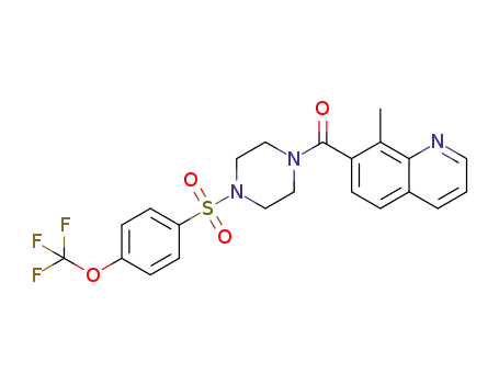 8-methyl-7-{[4-({4-[(trifluoromethyl)oxy]phenyl}sulfonyl)-1-piperazinyl]carbonyl}quinoline