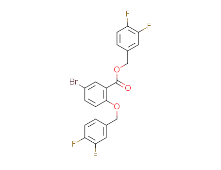 Molecular Structure of 1285517-06-7 (3,4-difluorobenzyl 5-bromo-2-(3,4-difluorobenzyloxy)benzoate)