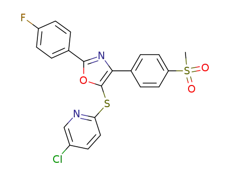 5-((5-chloropyridin-2-yl)thio)-4-(4-(methylsulfonyl)phenyl)-2-(4-fluorophenyl)oxazole