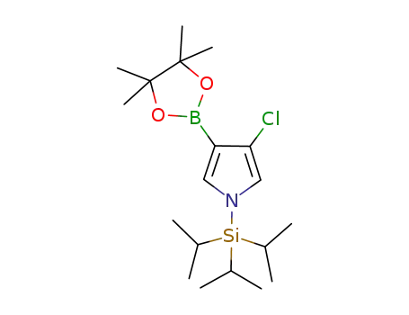 Molecular Structure of 1126425-82-8 (3-chloro-4-(4',4',5',5'-tetramethyl-1',3',2'-dioxaborolan-2'-yl)-N-(TIPS)pyrrole)