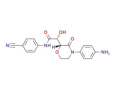 Molecular Structure of 1228772-75-5 ((2R)-2-[(2R)-4-(4-aminophenyl)-3-oxomorpholin-2-yl]-N-(4-cyanophenyl)-2-hydroxyacetamde)