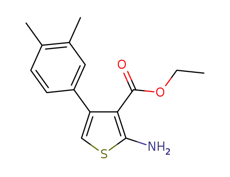 Molecular Structure of 307511-65-5 (ETHYL 2-AMINO-4-(3,4-DIMETHYLPHENYL)THIOPHENE-3-CARBOXYLATE)