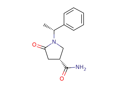 Molecular Structure of 173340-21-1 ((3R)-5-oxo-1-[(1R)-1-phenylethyl]pyrrolidine-3-carboxamide)