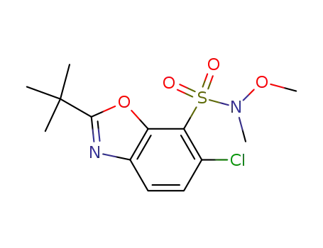 Molecular Structure of 1206896-20-9 (2-t-Butyl-6-chlorobenzoxazole-7-(N-Methyl-N-Methoxy)sulfonaMide)
