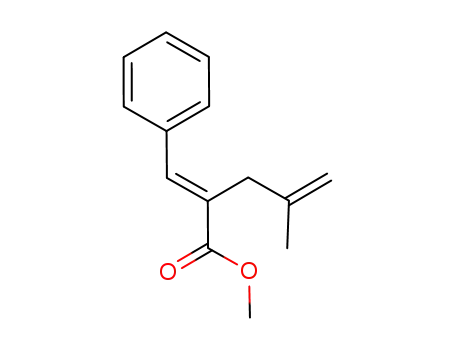 Molecular Structure of 116145-61-0 (4-Pentenoic acid, 4-methyl-2-(phenylmethylene)-, methyl ester, (E)-)