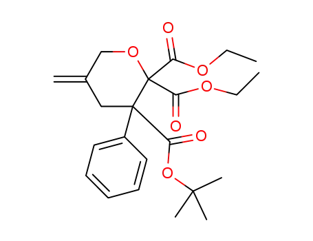 Molecular Structure of 1181692-87-4 (3-tert-butyl 2,2-diethyl 5-methylene-3-phenyl-3,4-dihydro-2H-pyran-2,2,3(3H,4H)-tricarboxylatecarboxylate)