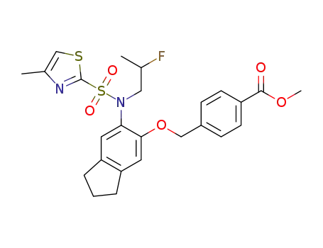 methyl 4-{[(6-{(2-fluoropropyl)[(4-methyl-1,3-thiazol-2-yl)sulfonyl]amino}-2,3-dihydro-1H-inden-5-yl)oxy]methyl}benzoate