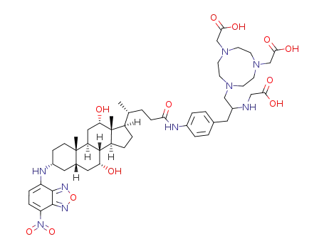 2-({1-[4,7-bis(carboxymethyl)-1,4,7-triazonan-1-yl]-3-{4-[(4R)-4-[(1S,2S,5R,7S,9R,10R,11S,14R,15R,16S)-9,16-dihydroxy-2,15-dimethyl-5-[(7-nitro-2,1,3-benzoxadiazol-4-yl)amino]tetracyclo[8.7.0.02,7.011,15]heptadecan-14-yl]pentanamido]phenyl}propan-2-yl}amino)acetic acid