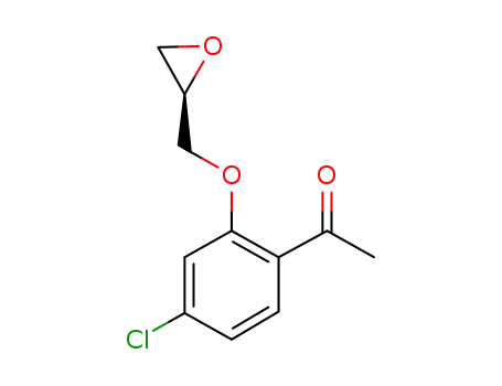 Molecular Structure of 1189360-85-7 ((R)-1-(4-chloro-2-oxiranylmethoxy-phenyl)-ethanone)