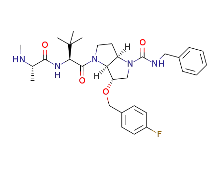 4-[3,3-dimethyl-2-(2-methylamino-propionylamino)-butyryl]-3-(4-fluorobenzyloxy)-hexahydro-pyrrolo[3,2-b]pyrrole-1-carboxylic acid benzylamide
