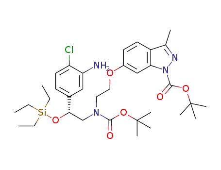 (R)-tert-butyl 6-(2-((2-(3-amino-4-chlorophenyl)-2-(triethylsilyloxy)ethyl)(tert-butoxycarbonyl)amino)ethoxy)-3-methylindazole-1-carboxylate