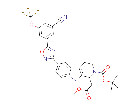 tert-butyl 6-(5-(3-cyano-5-(trifluoromethoxy)phenyl)-1,2,4-oxadiazol-3-yl)-1-(2-methoxy-2-oxoethyl)-3,4-dihydro-1H-pyrido[3,4-b]indole-2(9H)-carboxylate