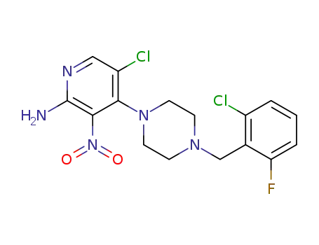 5-chloro-4-(4-(2-chloro-6-fluorobenzyl)piperazin-1-yl)-3-nitropyridin-2-amine