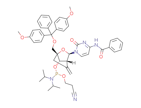 (1R,3R,4R,7S)-3-(4-N-benzoylcytosin-1-yl)-7-[cyanoethoxy(diisopropylamino)phosphinoxy]-1-(4,4'-dimethoxytrityloxymethyl)-5-methylene-2-oxabicyclo[2.2.1]heptane