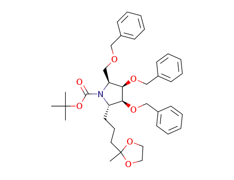 (2S,3R,4S,5S)-1-(tert-butoxycarbonyl)-2-(benzyloxymethyl)-3,4-bis(benzyloxy)-5-(3-(2-methyl-1,3-dioxolan-2-yl)propyl)pyrrolidine